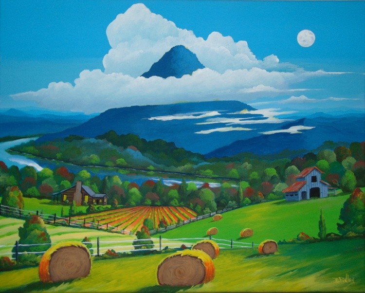 Moon over Blue Mountain