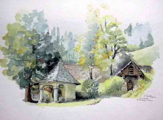 Shrine and Smokehouse at a farm 