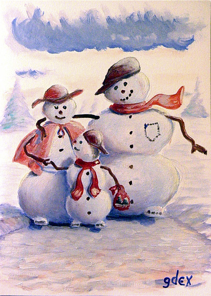la famille De Neige - Snowman family