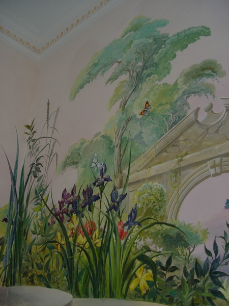 The  Bathroom mural fragment Flowers