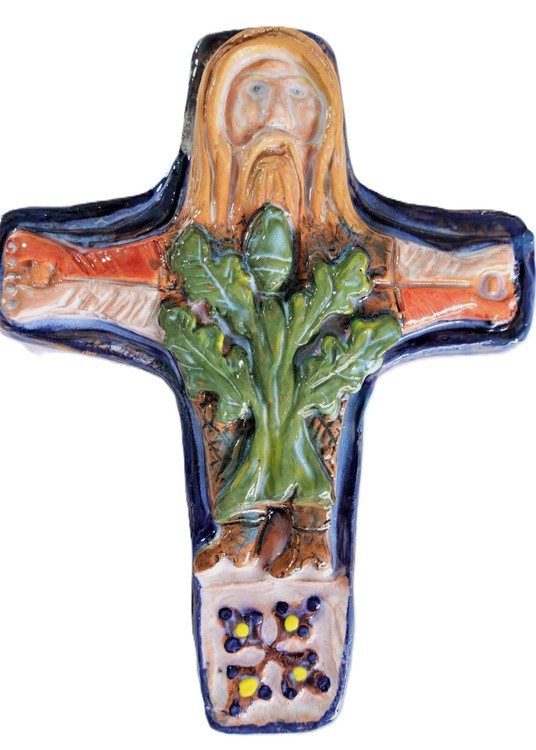 The Pensive Christ Oak Leaf  Ceramic Studio Mirek Gomolka Art