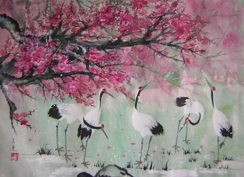 Under the snow plums