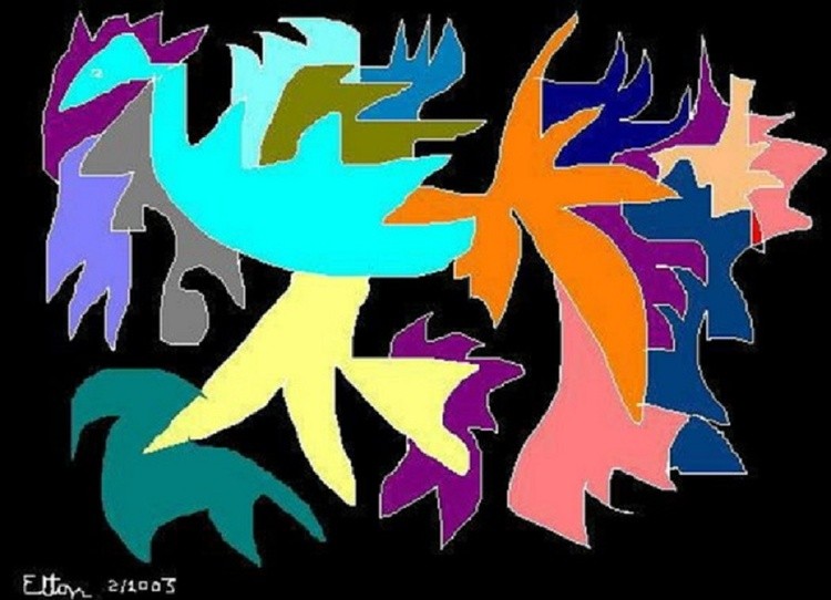 WILD TURKEY,,,,(C)...2003...ELTON HOUCK....digital turkey trot art.....