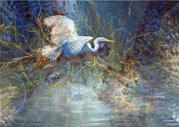Heron with Fractal overlay
