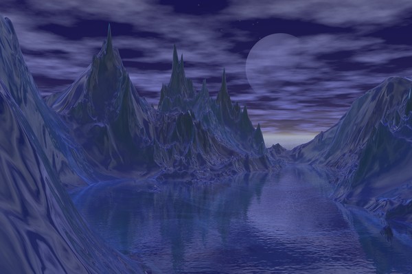 Moonlit mountains