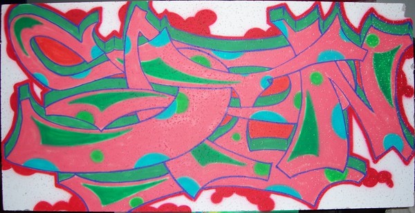 Spin Off Tag graffiti piece spray paint