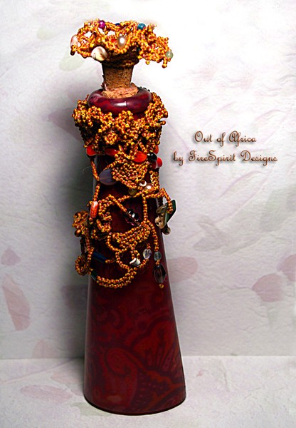 Out of Africa- beadwoven bottle
