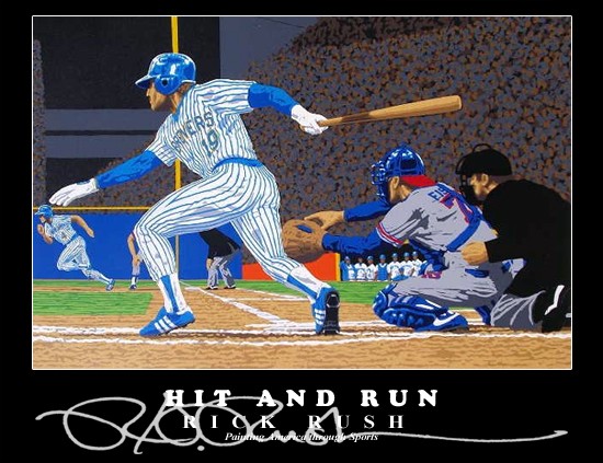 Baseball Art & Paintings - Brewers: Hit and Run