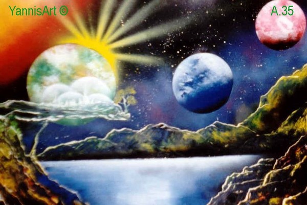 YannisArt SPRAY PAINT PAINTINGS (SPACE ART)