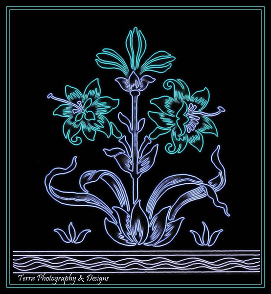 Art Deco Flowers with Glowing Edges