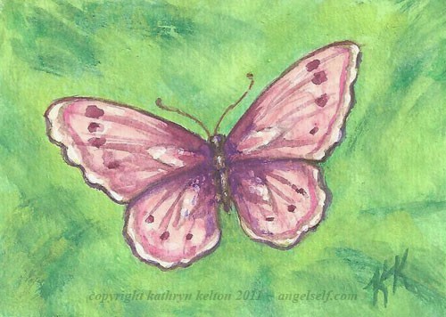 Pink Butterfly ACEO