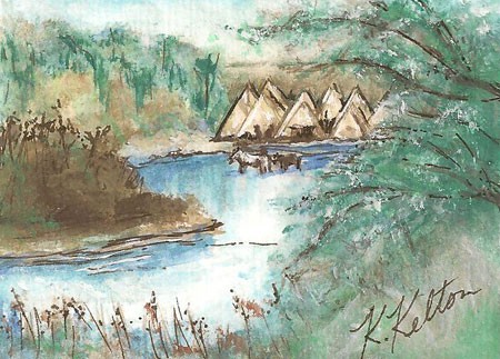 Indian Village ACEO