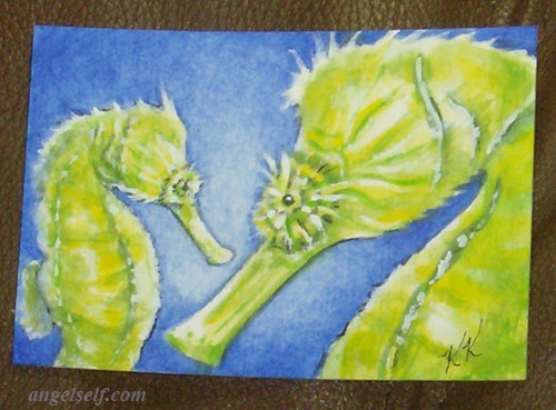 Seahorse and Baby ACEO