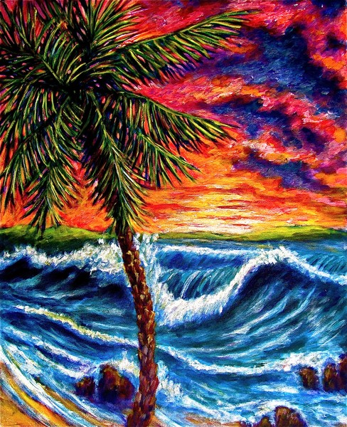 Big Wave Palm Tree 16X20