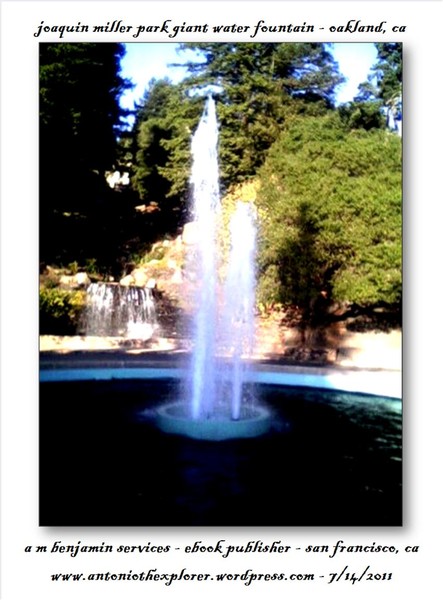 oakland, ca  park waterfall and water fountain 