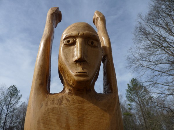 John Lynch. Wood Sculpture , Primitive Folk Art Wo