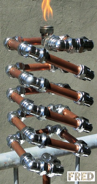 Copper and Chrome Slinki Tiki Torch  FredPereiraStudios.com Page 21