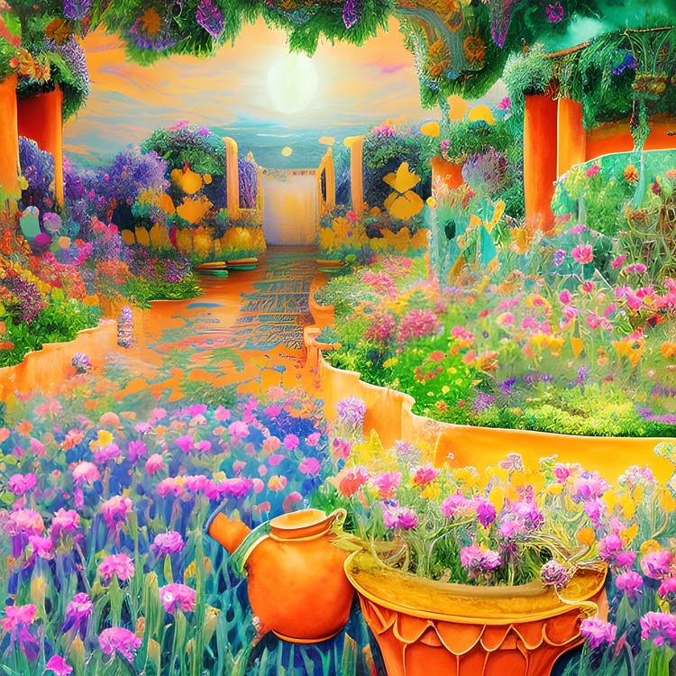 Pastel southwest garden