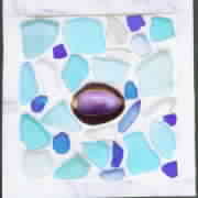 Marble Mosaic Tile with Beachglass and Seashell