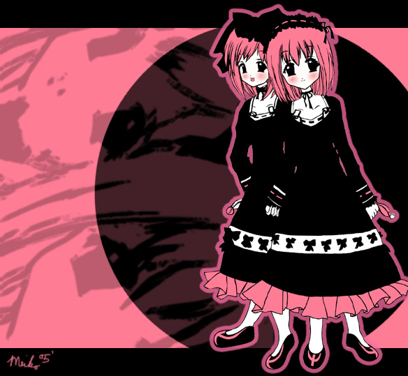 Black and Pink Lolita Sisters
