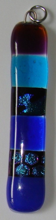 fused glass pendant 4 3 8 in