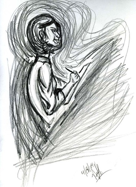 girl sketching