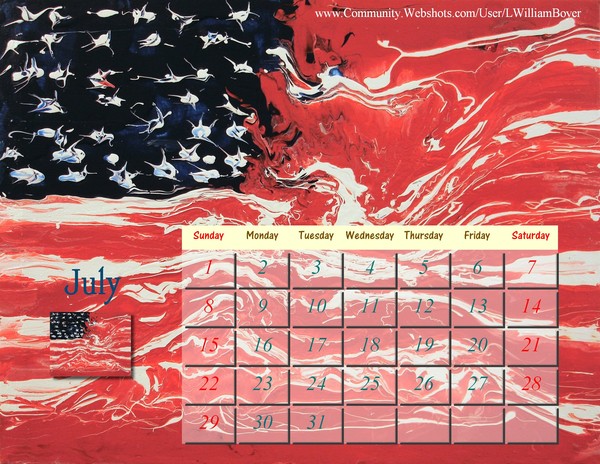 Flag Calendar from a FingerPainting