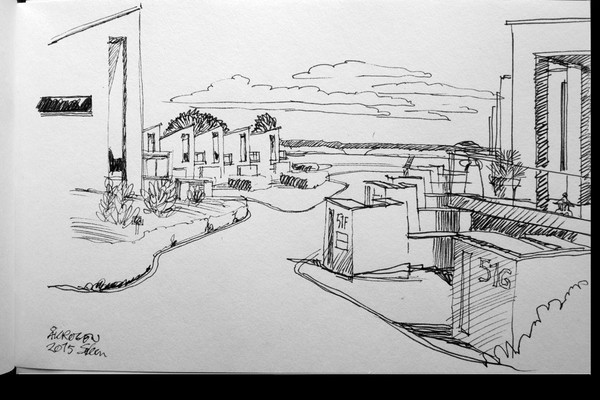 Modern houses at the sea