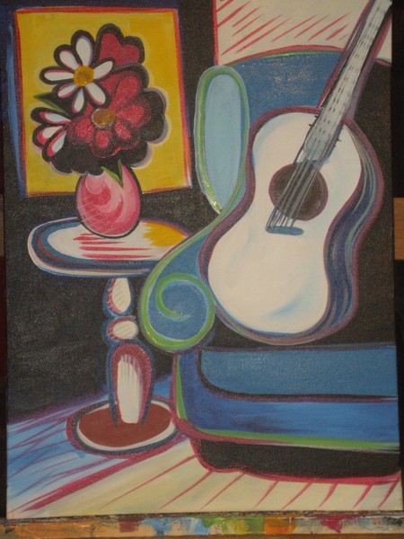 Guitar and flowers