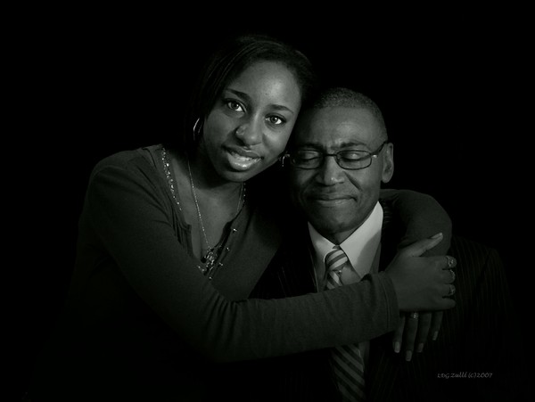Dad and Baby Girl B/W