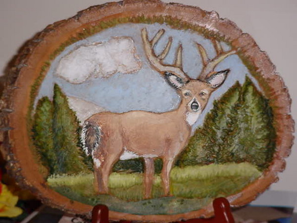 Buck in Relief Carving