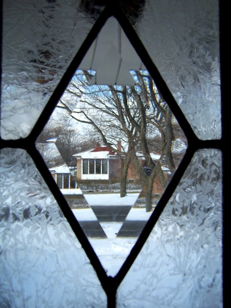 View through crystal window