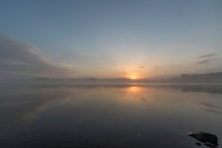 foggy sunrise