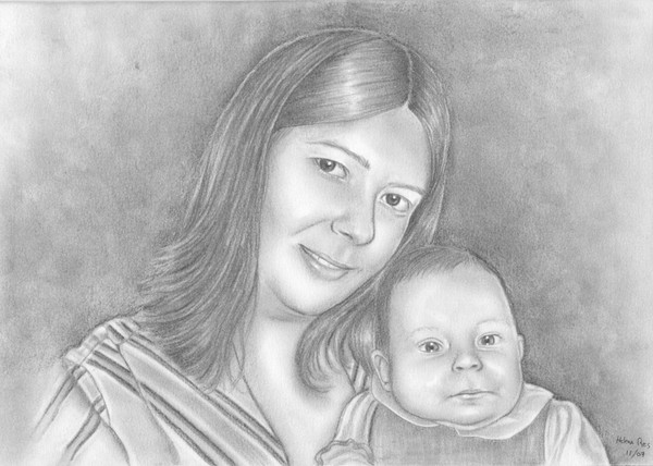 Cláudia and her baby girl