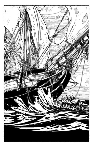 Their sinister flagship sails towards you...
