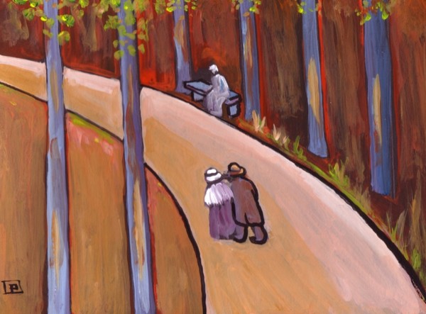 A COUPLE STROLLING