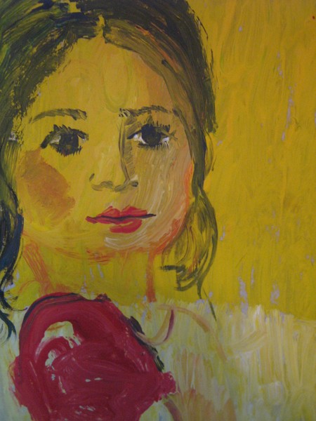 Girl with yellow background