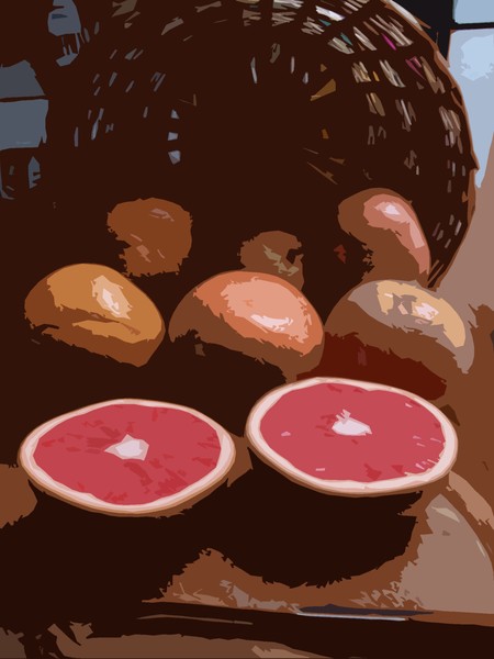 BASKET OF GRAPE FRUITS
