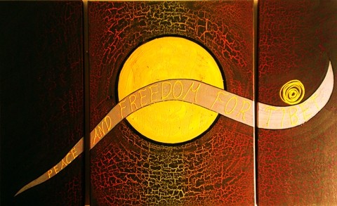 Peace and freedom for Tibet Triptych 0803