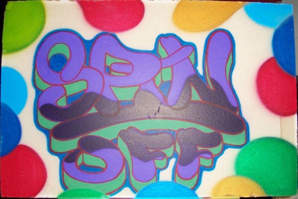 Spin Off Tag graffiti piece spray paint