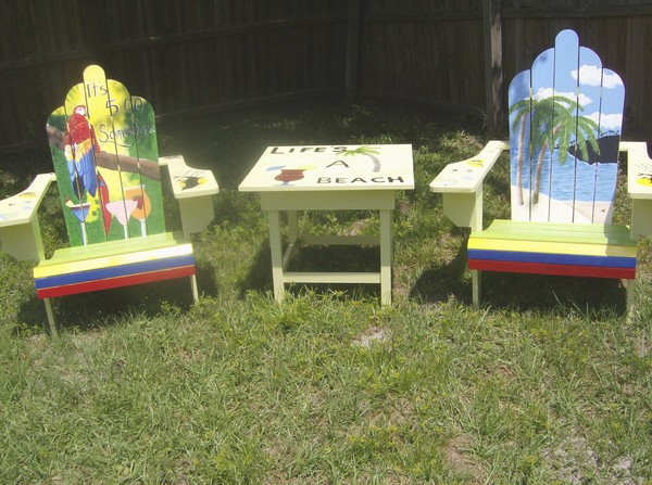 hand painted adirondack set 1