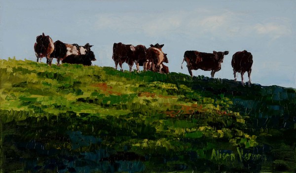 Cows on a Hillside