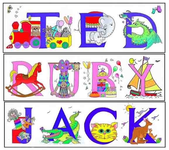 Illustrated children's names