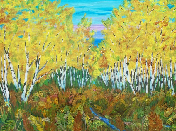 Field Of Birch trees Art Prints by Elizabeth Janus