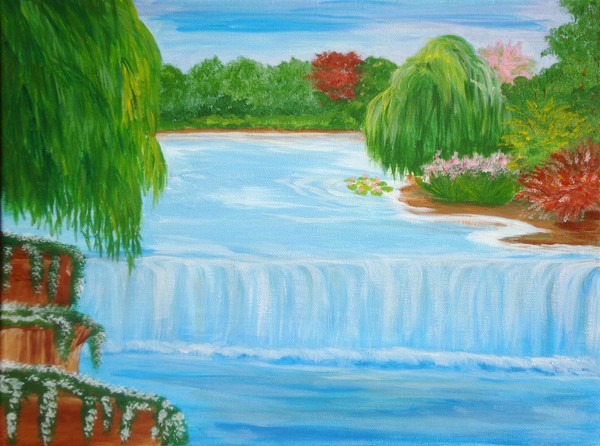 River Cascade in the spring 