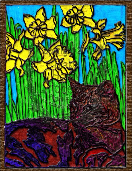 CatYellowFlowersArt-a-x copy