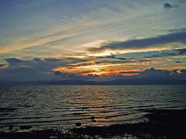 green sunset no. 1 from cebu, philippines