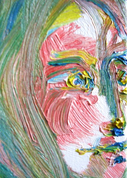 Painting, Oil, Portrait Head 7x5 inches, Girl 17