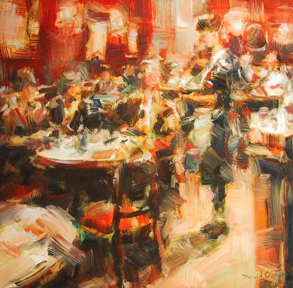 Cafe 50 x 50 cm oil on linen