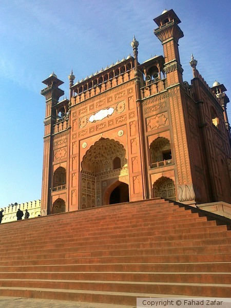 The entrance to the Badshahi Masjid.